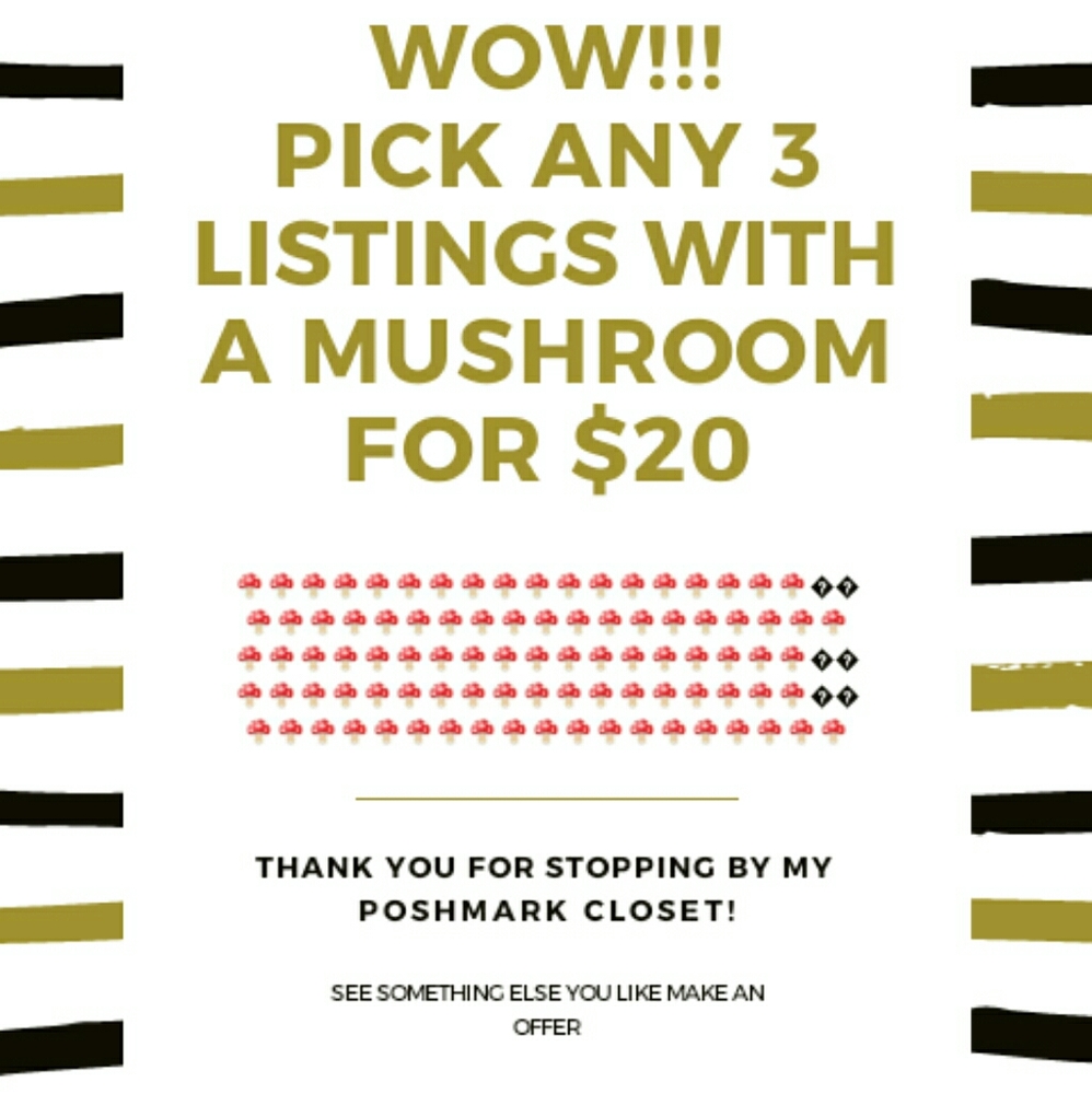ANY 3 ITEMS WITH A 🍄 FOR ONLY $20